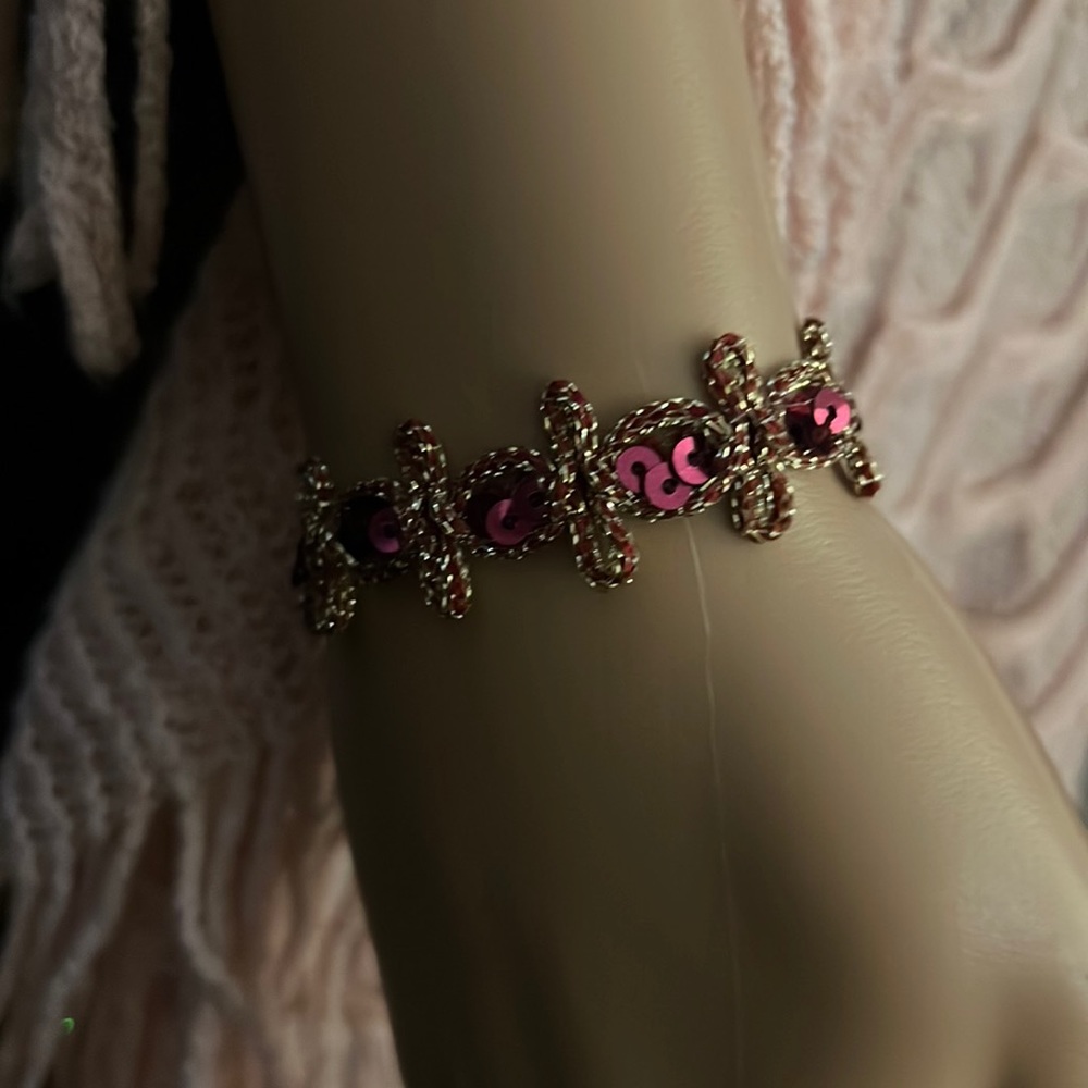 Fuchsia Sequins Bracelet